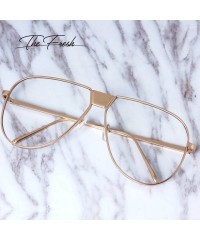 Aviator Fashion Designer Metal Frame Clear Lens Aviator Sunglasses Gift Box - CC185KA7AWI $8.33