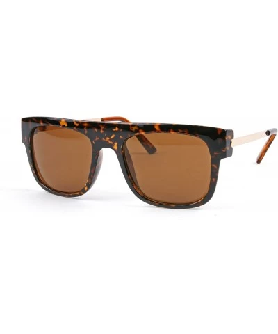 Wayfarer Retro Fashion Wayfarer Vintage Style Unisex Sunglasses P2083 - Tortoise-brown Lens - CT11EWN3R6R $29.37