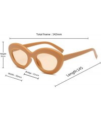 Oval Sunglasses Oval Sunglasses Men and women Fashion Retro Sunglasses - Yellow - CW18LL9YAEY $8.03