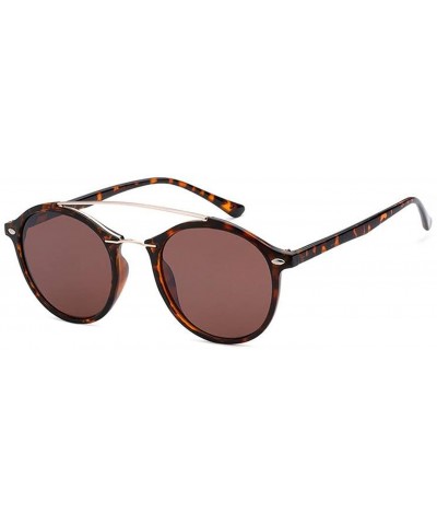 Round Round Brow Bar Sunglasses - Gold/Tortoise - CR18DNE6ZIE $18.01