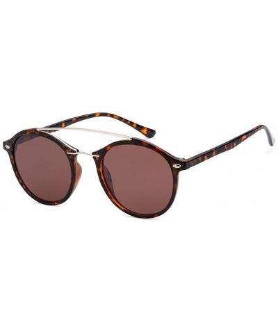 Round Round Brow Bar Sunglasses - Gold/Tortoise - CR18DNE6ZIE $10.80