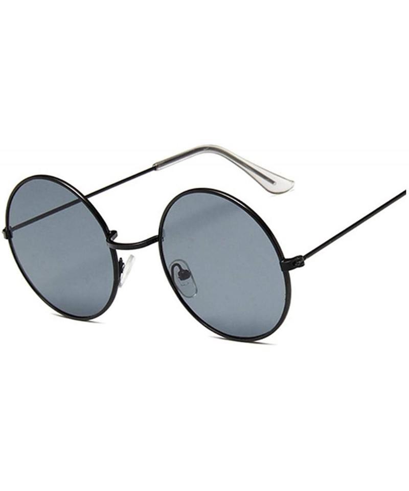 Round Round Small Sunglasses Women Er Vintage Metal Cheap Sun Glasses Female Retro Circle Eyewear - Blackgray - CF198AIDX4H $...