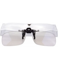 Rectangular Anti-glare Blue Blocking UV400 Polarized Clips on Sunglasses - White - CC18H23UMD5 $18.10