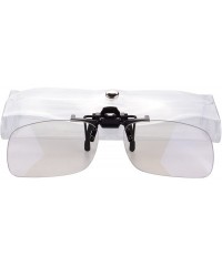 Rectangular Anti-glare Blue Blocking UV400 Polarized Clips on Sunglasses - White - CC18H23UMD5 $10.52