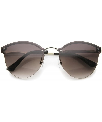 Cat Eye Womens Fashion Lightweight Rimless Metal Temple Cat Eye Sunglasses - Silver-black / Lavender - C512G0QN0QZ $20.88