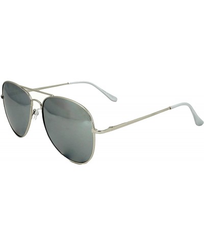 Aviator Men's Classic Aviator sunglasses Premium Vintage Retro style Driving Sunglasses with spring Hinges - Silver - C618DUE...