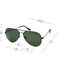 Aviator Metal Sunglasses Fashion UV400 Polarized Lens - Black Frame / Green Lens + Black Frame / Icy Blue Lens - CK18657I406 ...