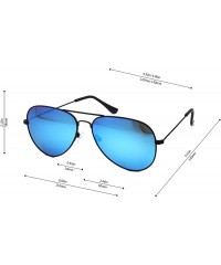 Aviator Metal Sunglasses Fashion UV400 Polarized Lens - Black Frame / Green Lens + Black Frame / Icy Blue Lens - CK18657I406 ...