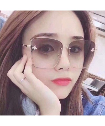 Oversized Luxury Square Bee Sunglasses Women Men Retro er Metal Frame Oversized Sun Glasses Female Grandient Shades Oculos - ...