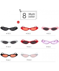 Oval Mini Vintage Retro Extra Narrow Oval Round Skinny Cat Eye Sun Eye Glass (Color NO.3) - No.3 - CY18X5IYOIT $24.11