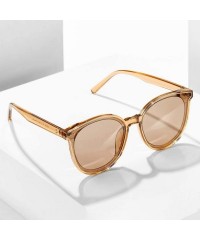 Round Oversized Polarized Sunglasses for Women Men Classic Round Eyeglasses UV400 Protection - Brwon - CM1999985S7 $18.01