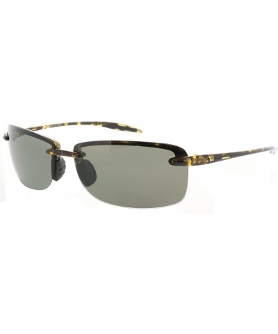Sport Island Sol TR90 Polarized and Non-Polarized Partial Flex Frame Semi Rimless Sunglasses - Polarized Tortoise Green - CX1...