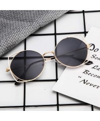 Sport Sunglasses for Men Women Aviator Polarized Metal Mirror UV 400 Lens Protection - Gray - CD18UIH0M67 $10.59