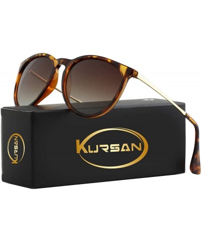 Round Round Polarized Sunglasses for Women Vintage Brand Designer Style Sun Glasses - Tortoise/Brown Gradient - CV1929ZG49Y $...
