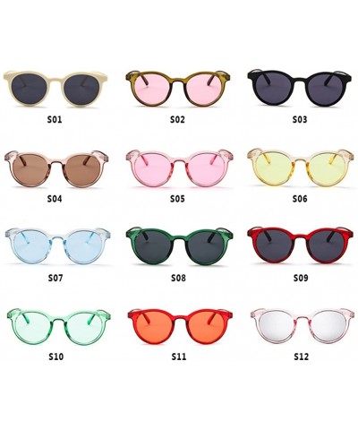 Round MOD-Style Cat Eye Round Frame Sunglasses A Variety of Color Design - S04 - C6189OCER9K $15.70