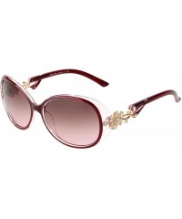 Oval Fashion Oversized Women Uv400 Protection Polarized Lady Sunglasses Gold Flower Full Frame Sunglasses Gd103 - CJ11LNSSGTR...