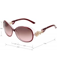 Oval Fashion Oversized Women Uv400 Protection Polarized Lady Sunglasses Gold Flower Full Frame Sunglasses Gd103 - CJ11LNSSGTR...