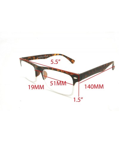 Wayfarer TR90 Lightweight half-rim Basic Square Reading Glasses 51mm-19mm-140mm - Matte Tortoise - C217YKHQEX7 $13.88