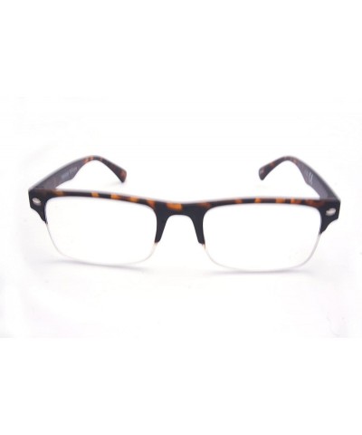 Wayfarer TR90 Lightweight half-rim Basic Square Reading Glasses 51mm-19mm-140mm - Matte Tortoise - C217YKHQEX7 $13.88