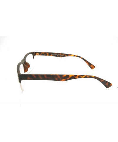 Wayfarer TR90 Lightweight half-rim Basic Square Reading Glasses 51mm-19mm-140mm - Matte Tortoise - C217YKHQEX7 $13.88