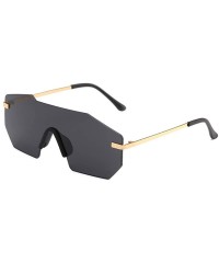 Rimless Fashion Rimless Sunglasses for Women Men Casual UV Protective Glasses Women Men Irregular Eyewear - CZ18NG8I5R6 $14.02