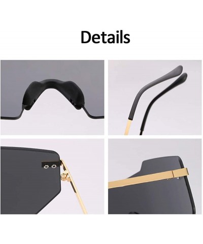 Rimless Fashion Rimless Sunglasses for Women Men Casual UV Protective Glasses Women Men Irregular Eyewear - CZ18NG8I5R6 $14.02