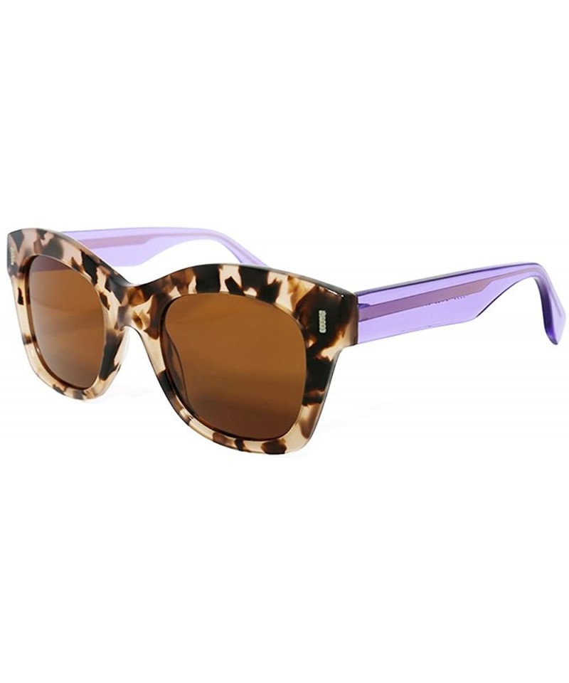 Butterfly Women's Large Butterfly Polarized Multi-Colored Sunglasses - Leopard Print/Purple - CZ18EO3WIHC $14.73