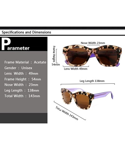 Butterfly Women's Large Butterfly Polarized Multi-Colored Sunglasses - Leopard Print/Purple - CZ18EO3WIHC $14.73