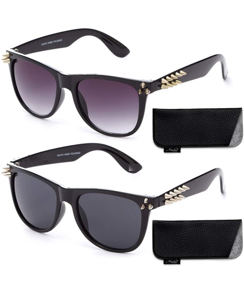 Square Punk Spiky Sunglasses Shape Fashion Spike Sunglasses Punk Design with Spikes Spiked Sunglasses with studs - C518K32K05...