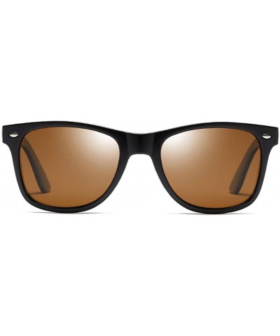 Square Polarized Sunglasses for Men and Women Matte Finish Sun glasses Color Mirror Lens 100% UV Blocking - Brown - CX1943A74...