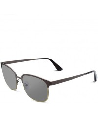 Rimless Pure Titanium Handmade Sunglasses- Retro Vintage Semi Rimless IP Plating Sunglasses for Men - Gunmetal - CJ18EGGAZ06 ...