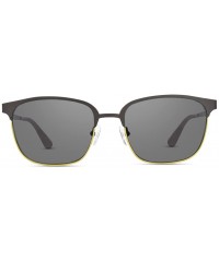 Rimless Pure Titanium Handmade Sunglasses- Retro Vintage Semi Rimless IP Plating Sunglasses for Men - Gunmetal - CJ18EGGAZ06 ...