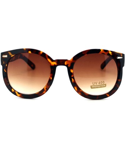 Round Womens Vintage Fashion Sunglasses Round Circle Frame Cute Popular Design - Tortoise - CU188QKC7L2 $18.82