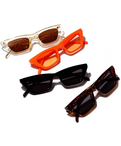 Cat Eye Retro Cat Eye Sunglasses Women Summer Style Sun Glasses for Men Square Black Leopard - Orange - CO1976A5OWN $8.60