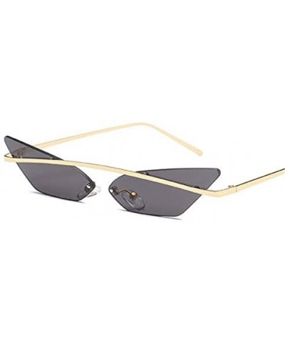 Goggle Narrow Cat Eye Rimless Sunglasses Women Vintage Designer Men Eyewear Shades Sun Glasses - Red - CI18Y24YXZA $28.10