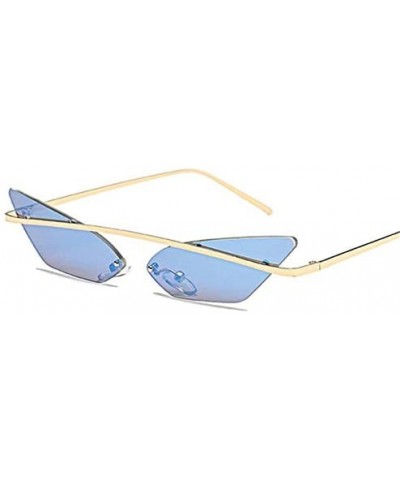 Goggle Narrow Cat Eye Rimless Sunglasses Women Vintage Designer Men Eyewear Shades Sun Glasses - Red - CI18Y24YXZA $28.10