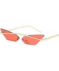 Goggle Narrow Cat Eye Rimless Sunglasses Women Vintage Designer Men Eyewear Shades Sun Glasses - Red - CI18Y24YXZA $28.10