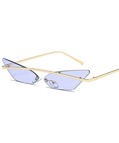 Goggle Narrow Cat Eye Rimless Sunglasses Women Vintage Designer Men Eyewear Shades Sun Glasses - Red - CI18Y24YXZA $28.10