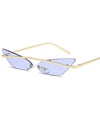 Goggle Narrow Cat Eye Rimless Sunglasses Women Vintage Designer Men Eyewear Shades Sun Glasses - Red - CI18Y24YXZA $28.10