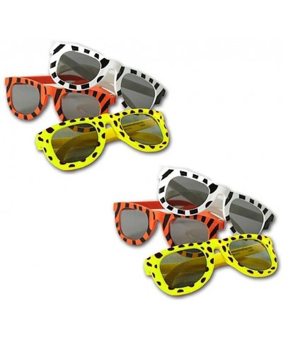 Wrap 24 Animal Print Sunglasses- Safari Party Favor Supply Pack- Assorted Leopard Tiger Zebra Print Design Shades - CY11X77DL...