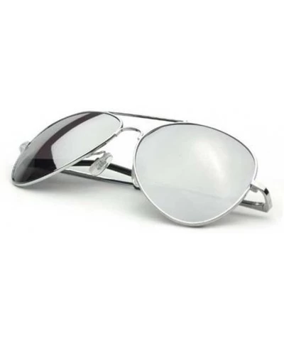 Aviator Aviator Chrome One Way Mirror Lens Sunglasses w/ Micro Fiber Pouch - C3118J9418D $7.69