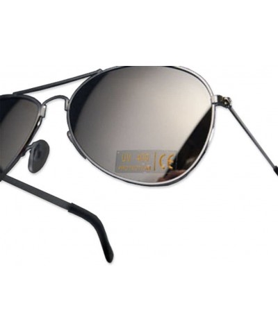 Aviator Aviator Chrome One Way Mirror Lens Sunglasses w/ Micro Fiber Pouch - C3118J9418D $7.69