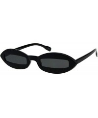 Rectangular Womens Unique Skinny Sunglasses Oval Frame Rectangular Lens Black UV 400 - Black - CX18KODEO05 $19.42