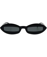 Rectangular Womens Unique Skinny Sunglasses Oval Frame Rectangular Lens Black UV 400 - Black - CX18KODEO05 $20.20
