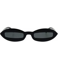 Rectangular Womens Unique Skinny Sunglasses Oval Frame Rectangular Lens Black UV 400 - Black - CX18KODEO05 $19.42
