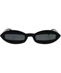 Rectangular Womens Unique Skinny Sunglasses Oval Frame Rectangular Lens Black UV 400 - Black - CX18KODEO05 $10.23