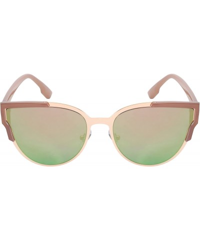 Cat Eye Women's Fashion Horned Rim Cat Eye Frames W/Flat Lens 32156-FLREV - Jelly Pink - CJ12I758MWT $8.88
