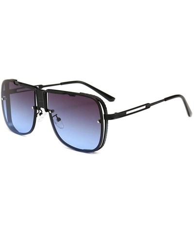Rectangular Pilot men's sunglasses are modern and retro - C2 Blue Grey - CN18W54SK8K $31.67