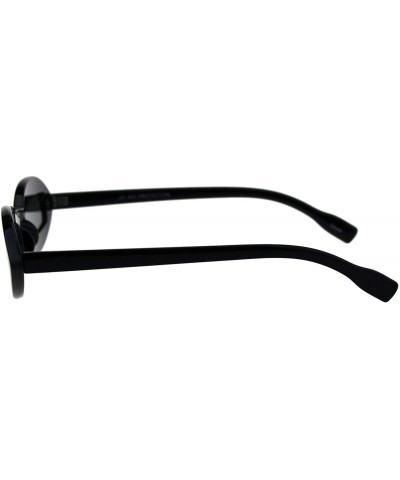 Rectangular Womens Unique Skinny Sunglasses Oval Frame Rectangular Lens Black UV 400 - Black - CX18KODEO05 $19.42