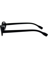 Rectangular Womens Unique Skinny Sunglasses Oval Frame Rectangular Lens Black UV 400 - Black - CX18KODEO05 $19.42